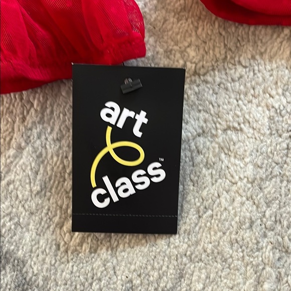 Art Class Red Ruched Puff Sleeve Blouse - Picture 3 of 6